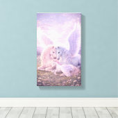 Toile Pegasus Family – Soft Pastel Fantasy Canvas Art (Insitu (Plancher de Bois))