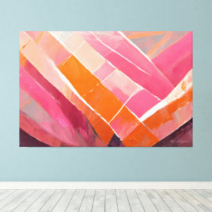 Toile Peint abstrait art roses