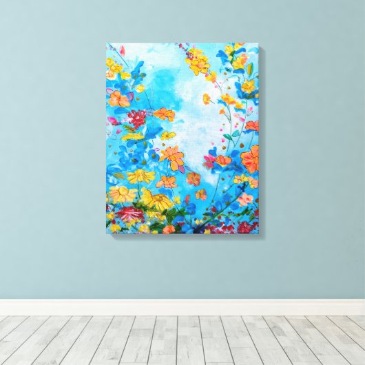 toile peinte à fleurs (Insitu (Plancher de Bois))