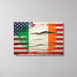 Toile Peinture à craquelures | Drapeau irlandais