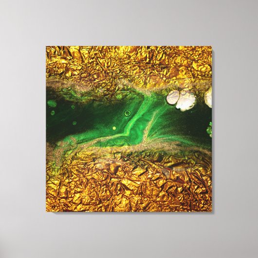 Toile Peinture à fluide Abstrait Faux Or Métallic Foil V (Recto)