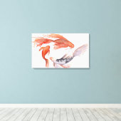 Toile Peinture à l'aquarelle de Koi Fish (Insitu (Plancher de Bois))