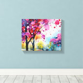 Toile Peinture à l'aquarelle de la forêt (Insitu (Plancher de Bois))