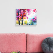 Toile Peinture à l'aquarelle de la forêt (Insitu(Salon))