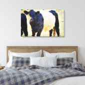Toile Peinture à l'aquarelle de la vache Beltie Galloway (Insitu(Chambre))