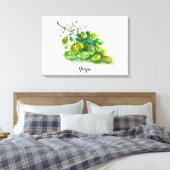 Toile Peinture à l'aquarelle de raisin. (Insitu(Chambre))