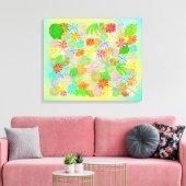 TOILE PEINTURE A L'AQUARELLE FLEURS D'ASTER & CONE & FEU (Insitu(Salon))