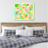 TOILE PEINTURE A L'AQUARELLE FLEURS D'ASTER & CONE & FEU (Insitu(Chambre))