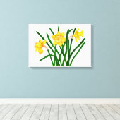 Toile Peinture à l'aquarelle florale jaune (Insitu (Plancher de Bois))