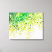 Toile Peinture à l'aquarelle jaune brillant Mimosa (Recto)