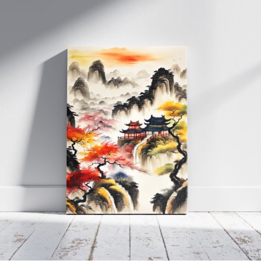 Toile Peinture à l'encre de paysage chinois