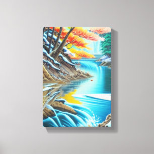 Toile Peinture à l'huile de la nature canadienne - paysa