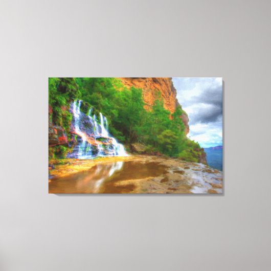 Toile Peinture à l'huile de la rivière Mountaï Imprimer (Recto)