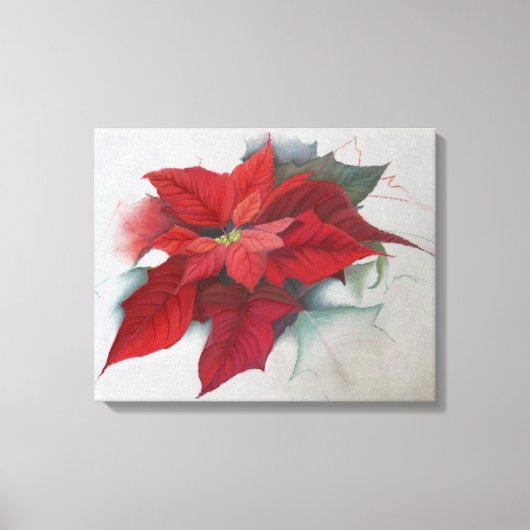 Toile Peinture à l'huile de Noël de poinsettia (Recto)