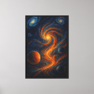 Toile Peinture à l'huile de tempête cosmique