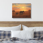 Toile Peinture à l'huile d'éléphant couché de soleil - M (Insitu(Chambre))