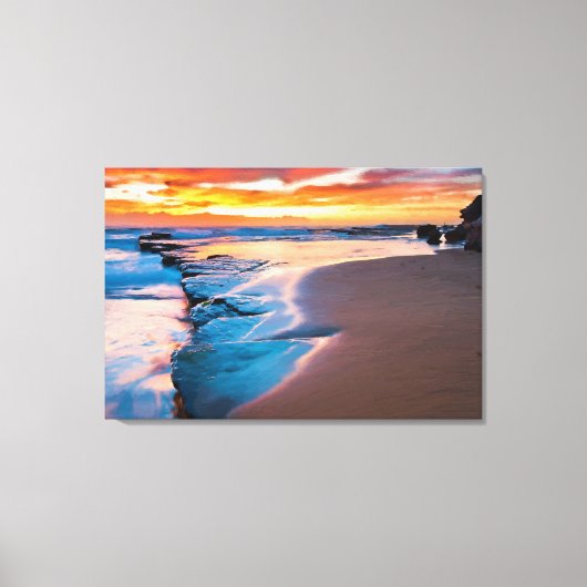 Toile Peinture à l'huile d'Océan Bleu Imprimé (Recto)