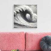 Toile Peinture à l'huile d'ondulation 3D White Ocean (Insitu(Salon))