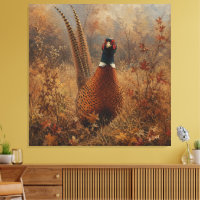 Peinture à l'huile du faisan d'automne