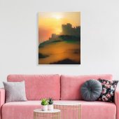 Toile Peinture à l'huile du paysage des ruines du châtea (Insitu(Salon))