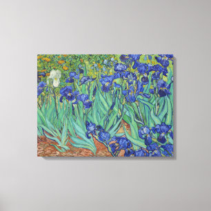 Toile Peinture à l'huile florale Les Iris bleus célèbres