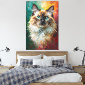 Toile Peinture à l'huile vibrante pour chat Ragdoll arti (Insitu(Chambre))