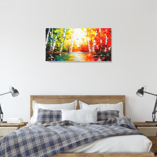 Toile Peinture Abstrack une peinture d'arbres et d'eau