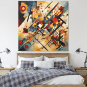 Toile Peinture Abstraite aux couleurs géométriques (Insitu(Chambre))