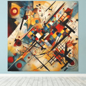 Toile Peinture Abstraite aux couleurs géométriques (Insitu (Plancher de Bois))