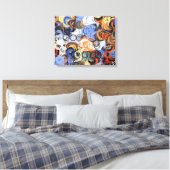 Toile Peinture Abstraite | Coloré rétro 7 (Insitu(Chambre))