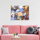 Toile Peinture Abstraite | Coloré rétro 7 (Insitu(Salon))