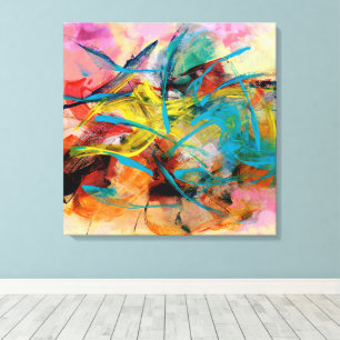 Toile Peinture Abstraite Colorée Énergique