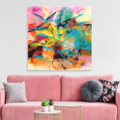 Toile Peinture Abstraite couleur énergétique (Insitu(Salon))