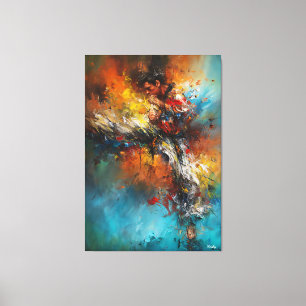 Toile Peinture Abstraite d'Art Martiaux Dynamique Énergi