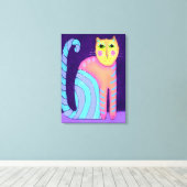 Toile Peinture Abstraite de chats colorée (Insitu (Plancher de Bois))