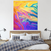 Toile Peinture Abstraite de Colors River | Meilleur art (Insitu(Chambre))