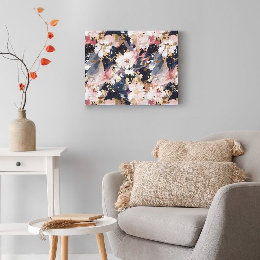 Toile Peinture Abstraite de la Marine rose