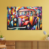 Toile Peinture Abstraite de passagers à bord d'un taxi (Insitu(Salon))