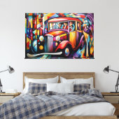 Toile Peinture Abstraite de passagers à bord d'un taxi (Insitu(Chambre))