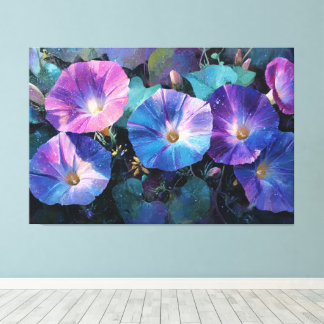 Toile Peinture Abstraite de Volubilis Rose et Violet