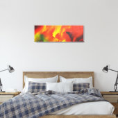 Toile Peinture Abstraite d'expressionnisme jaune rouge (Insitu(Chambre))