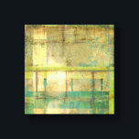 Toile Peinture Abstraite dorée turquoise et verte<br><div class="desc">Un tableau abstrait de Jennifer Goldberger qui utilise des tons dorés turquoise et verte pour créer un sentiment chaleureux et familier. Une belle balade dans les bois au printemps ou en été donnerait quelques-unes de ces mêmes couleurs. Apportez le cadeau de la nature à votre maison en achetant cette pièce!...</div>