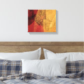 Toile Peinture abstraite jaune, rouge (Insitu(Chambre))