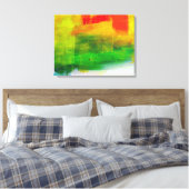 Toile Peinture Abstraite jaune rouge (Insitu(Chambre))
