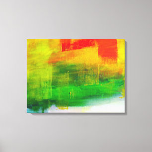 Toile Peinture Abstraite jaune rouge