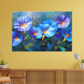 Toile Peinture Abstraite Murale Bleue et Violette (Insitu(Salon))