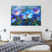 Toile Peinture Abstraite Murale Bleue et Violette (Insitu(Chambre))