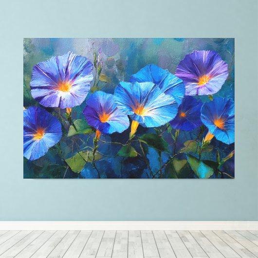 Toile Peinture Abstraite Murale Bleue et Violette (Insitu (Plancher de Bois))