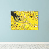 Toile Peinture Abstraite Noire Et Jaune | Meilleur art (Insitu (Plancher de Bois))