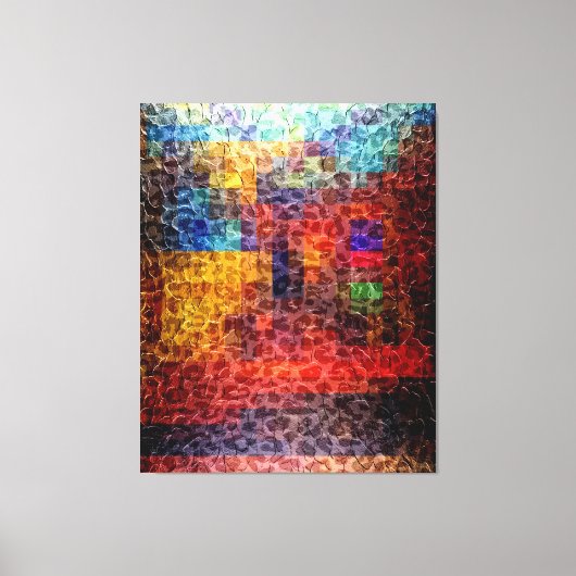 Toile Peinture Abstraite Ville Lumières (Recto)